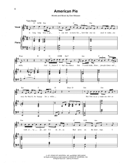 page one of American Pie (Keyboard Transcription)