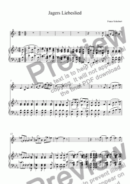 page one of Jagers Liebeslied for Trumpet and Piano