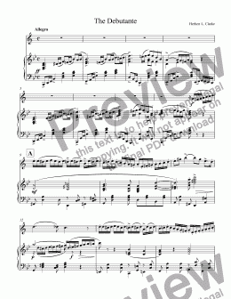 page one of Clarke  - The Debutante (Caprice Brilliant) - for trumpet Bb & piano