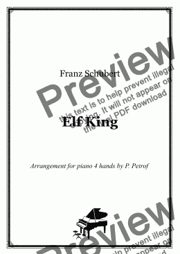 page one of Schubert - Elf King - piano 4 hands