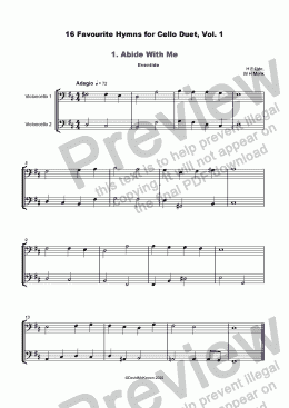 page one of 16 Favourite Hymns Vol.1 for Cello Duet