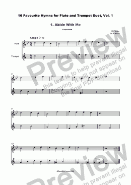 page one of 16 Favourite Hymns Vol.1 for Flute and Trumpet Duet