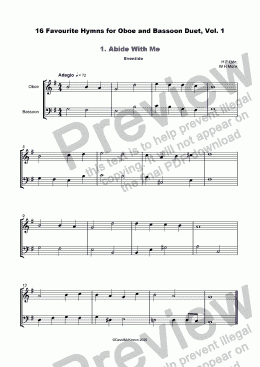 page one of 16 Favourite Hymns Vol.1 for Oboe and Bassoon Duet