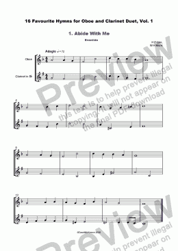 page one of 16 Favourite Hymns Vol.1 for Oboe and Clarinet Duet