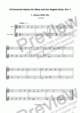 page one of 16 Favourite Hymns Vol.1 for Oboe and Cor Anglais Duet