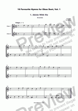 page one of 16 Favourite Hymns Vol.1 for Oboe Duet