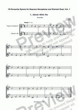page one of 16 Favourite Hymns Vol.1 for Soprano and Clarinet Duet