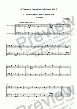 page one of 16 Favourite Hymns Vol.2 for Cello Duet