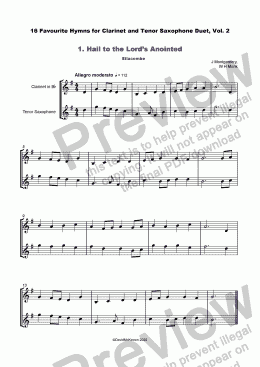 page one of 16 Favourite Hymns Vol.2 for Clarinet and Tenor Saxophone Duet
