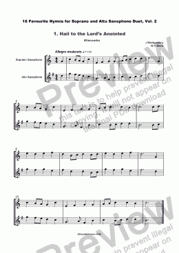 page one of 16 Favourite Hymns Vol.2 for Soprano and Alto Saxophone  Duet