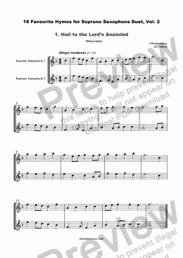 page one of 16 Favourite Hymns Vol.2 for Soprano Saxophone Duet