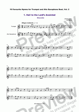 page one of 16 Favourite Hymns Vol.2 for Trumpet and Alto Saxophone  Duet