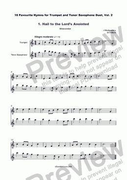 page one of 16 Favourite Hymns Vol.2 for Trumpet and Tenor Saxophone Duet