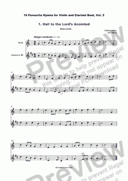 page one of 16 Favourite Hymns Vol.2 for Violin and Clarinet Duet