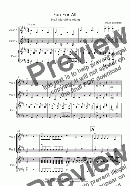 page one of Fun For All! for Violins and Piano