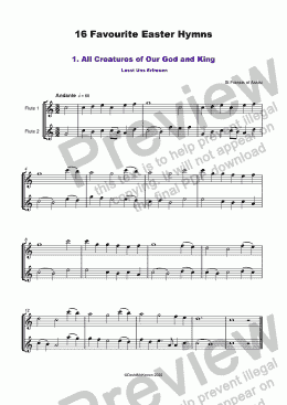 page one of 16 Favourite Easter Hymns for Flute Duet