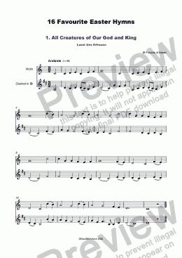 page one of 16 Favourite Easter Hymns for Viola Duet