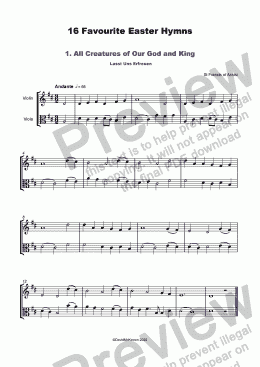 page one of 16 Favourite Easter Hymns for Cello Duet