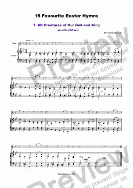 page one of 16 Favourite Easter Hymns for solo Oboe and Piano