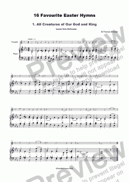 page one of 16 Favourite Easter Hymns for solo Trumpet and Piano