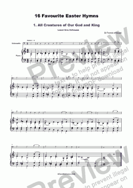page one of 16 Favourite Easter Hymns for solo Cello and Piano