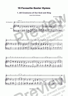 page one of 16 Favourite Easter Hymns for solo Alto Saxophone and Piano
