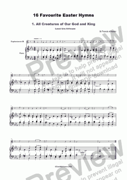 page one of 16 Favourite Easter Hymns for solo Euphonium and Piano