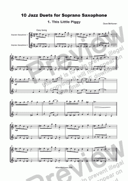 page one of 10 Jazz Duets for Soprano Saxophone