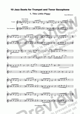 page one of 10 Jazz Duets for Trumpet and Tenor Saxophone 