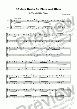 page one of 10 Jazz Duets for Flute and Oboe