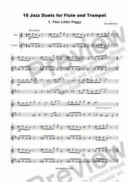 page one of 10 Jazz Duets for Flute and Trumpet