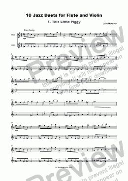 page one of 10 Jazz Duets for Flute and Violin