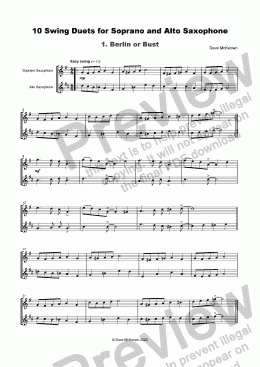 page one of 10 Swing Duets for Soprano and Alto Saxophone