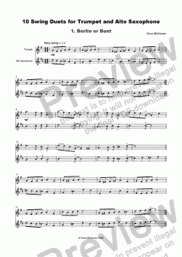 page one of 10 Swing Duets for Trumpet and Alto Saxophone
