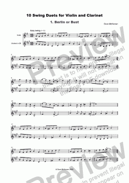 page one of 10 Swing Duets for Violin and Clarinet