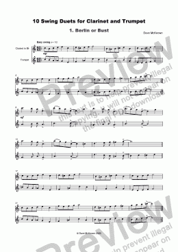 page one of 10 Swing Duets for Clarinet and Trumpet