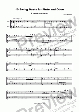 page one of 10 Swing Duets for Flute and Oboe