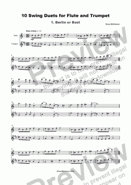 page one of 10 Swing Duets for Flute and Trumpet