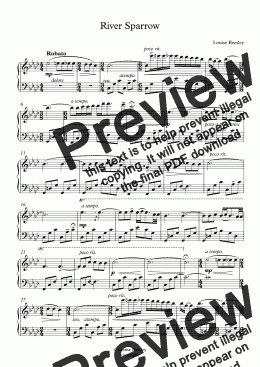 page one of RIVER SPARROW FOR PIANO