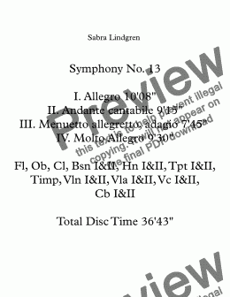 page one of Symphony No. 13  IV. Molto Allegro