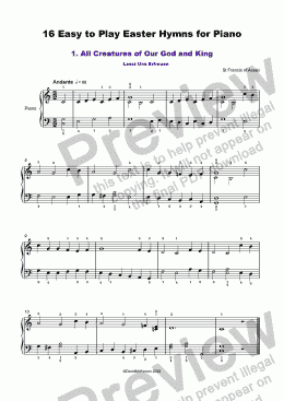 page one of 16 Easy to Play Easter Hymns for Piano
