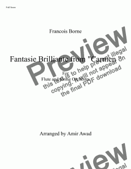 page one of "Fantaisie Brillante" from "Carmen"
