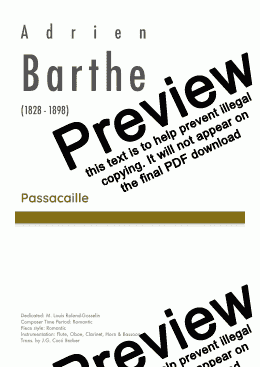 page one of Barthe - Passacaille
