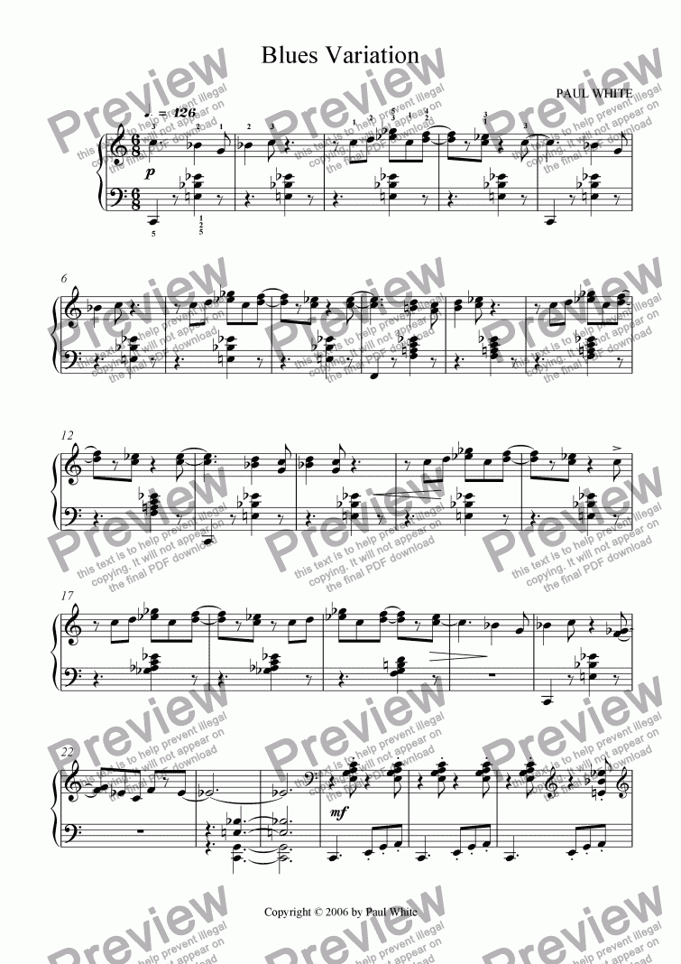 page one of Blues Variation