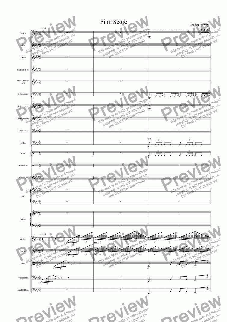 page one of Film Score (dedicated to Batmann)