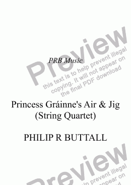 page one of Princess Grainne’s Air & Jig (String Quartet)