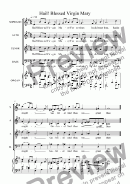 page one of Hail! Blessed Virgin Mary (SATB)