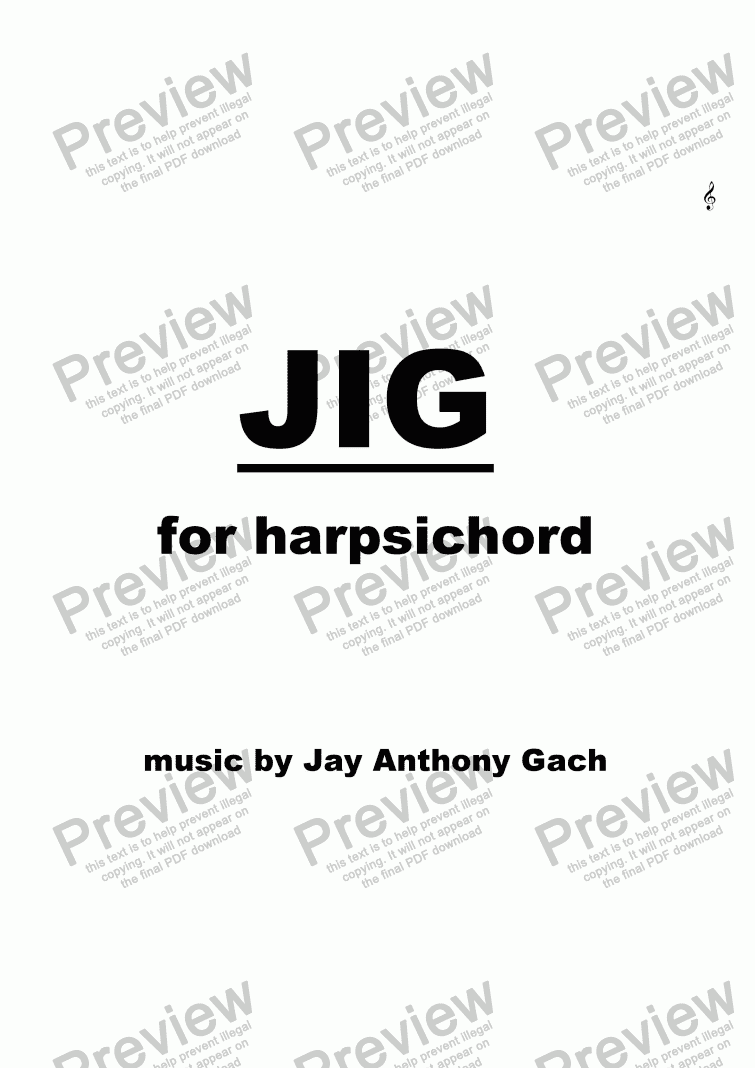 page one of JIG for harpsichord