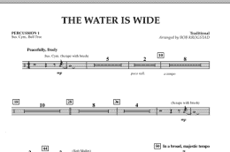 page one of The Water Is Wide - Percussion 1 (Orchestra)