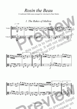 page one of Rosin the Beau - viola duet